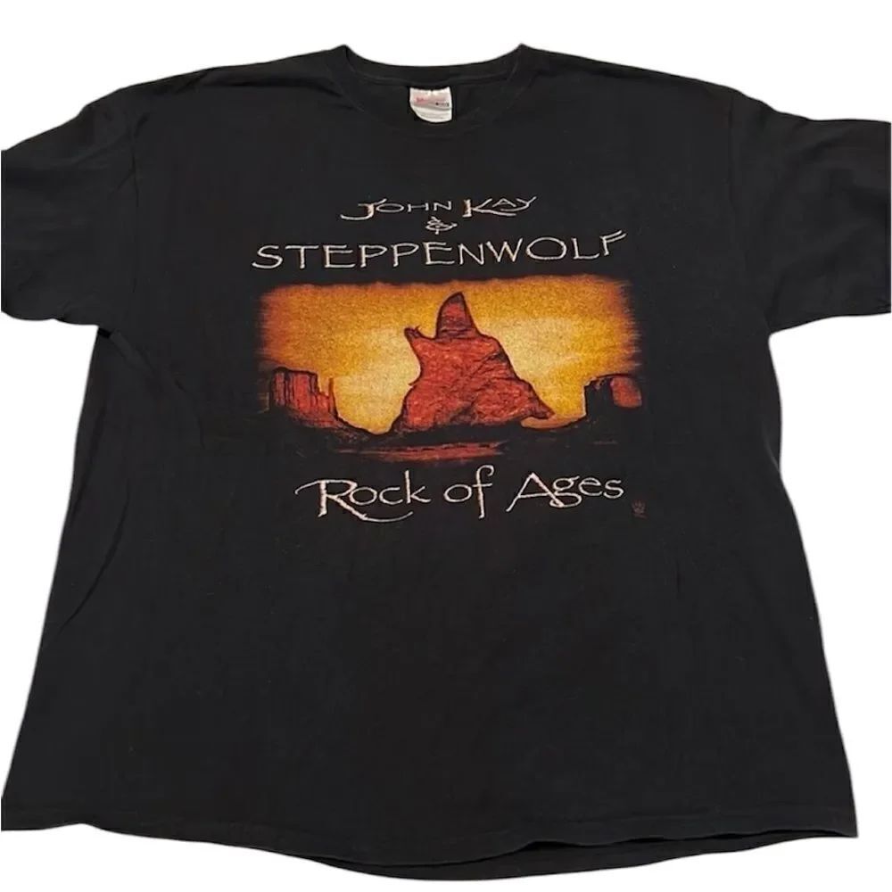Vintage authentic 35th anniversary John Kay Steppenwolf Rock of Ages Tshirt szXL